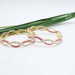 Ornate Ruby & CZ Bangle