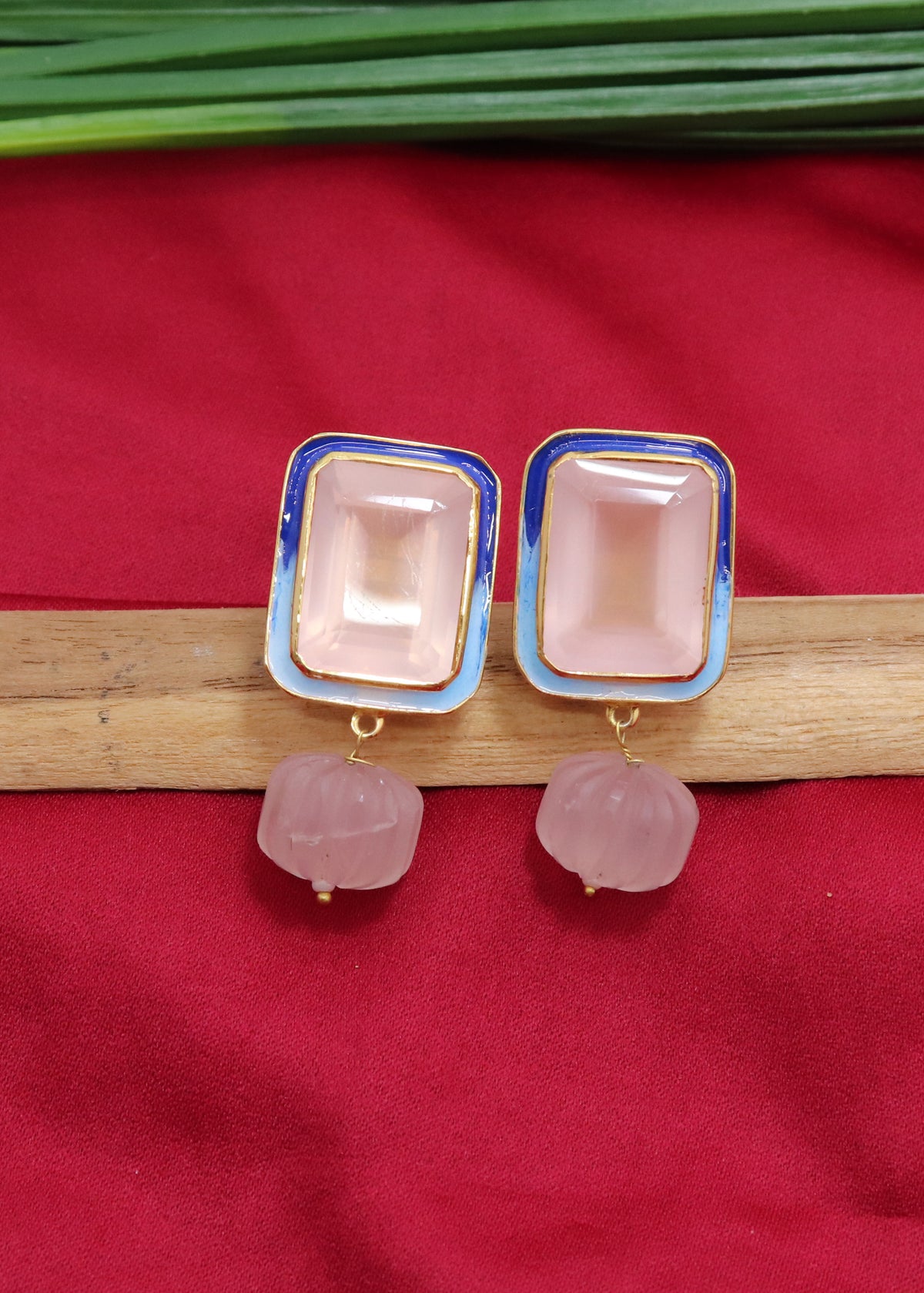 Rose Quartz Meena Earrings