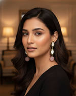 Pearl & Rose Quartz Meena Earrings