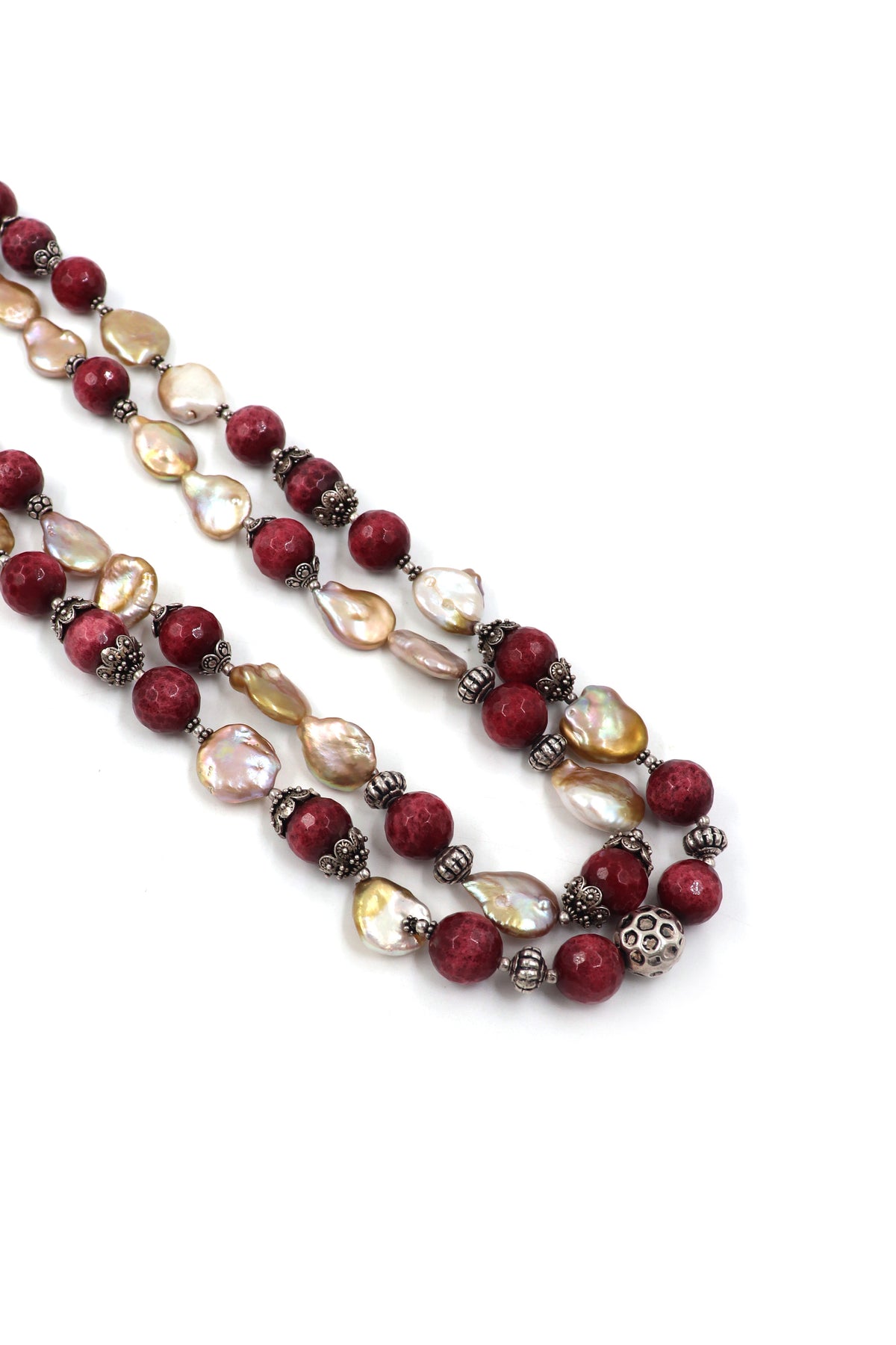 Ruby & Pearl Royale Beaded Necklace