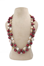 Ruby & Pearl Royale Beaded Necklace