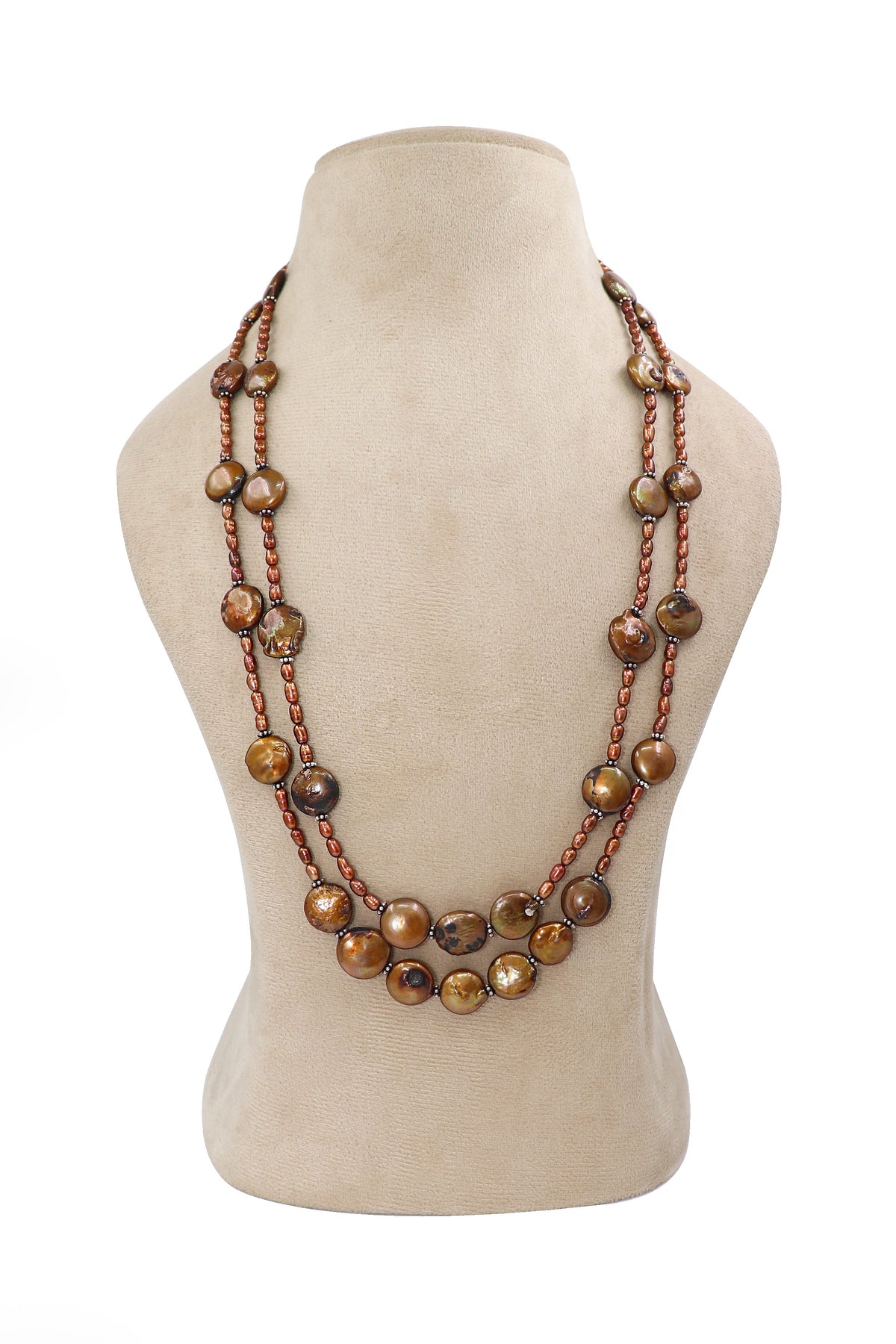 Brown Pearl Noble Coin Necklace