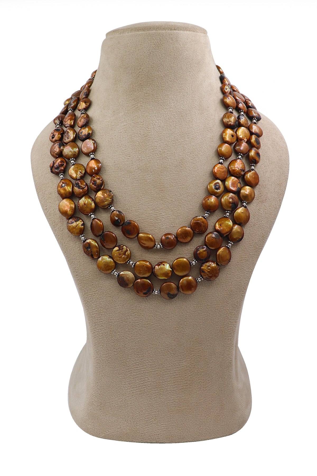 Brown Pearl Classic Coin Necklace