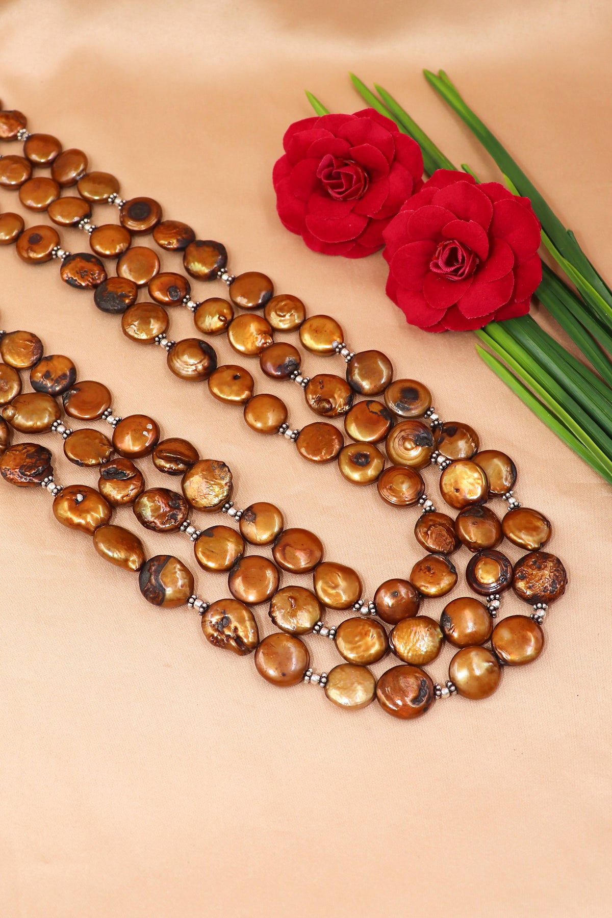 Brown Pearl Classic Coin Necklace