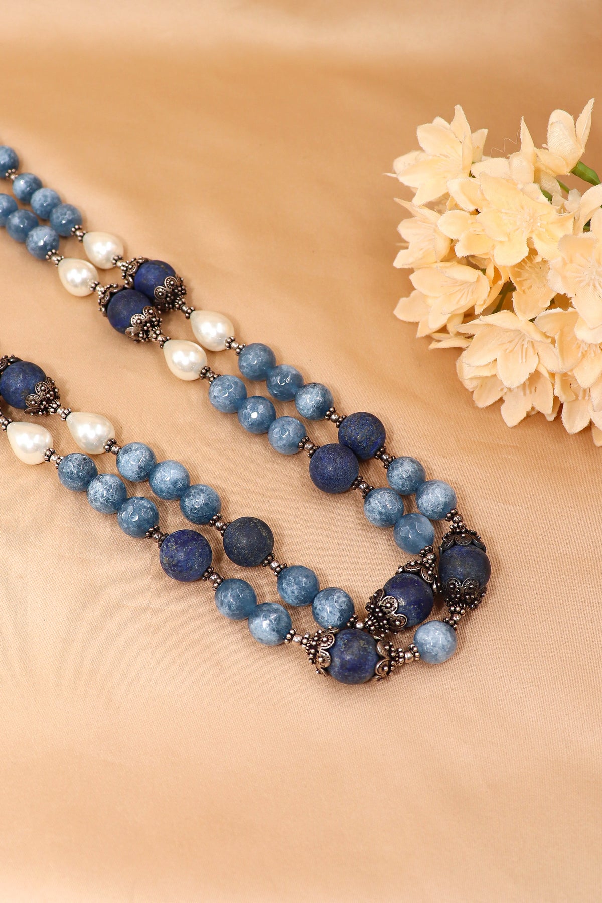 Blue Agate & Lapis Legacy Pearl Necklace
