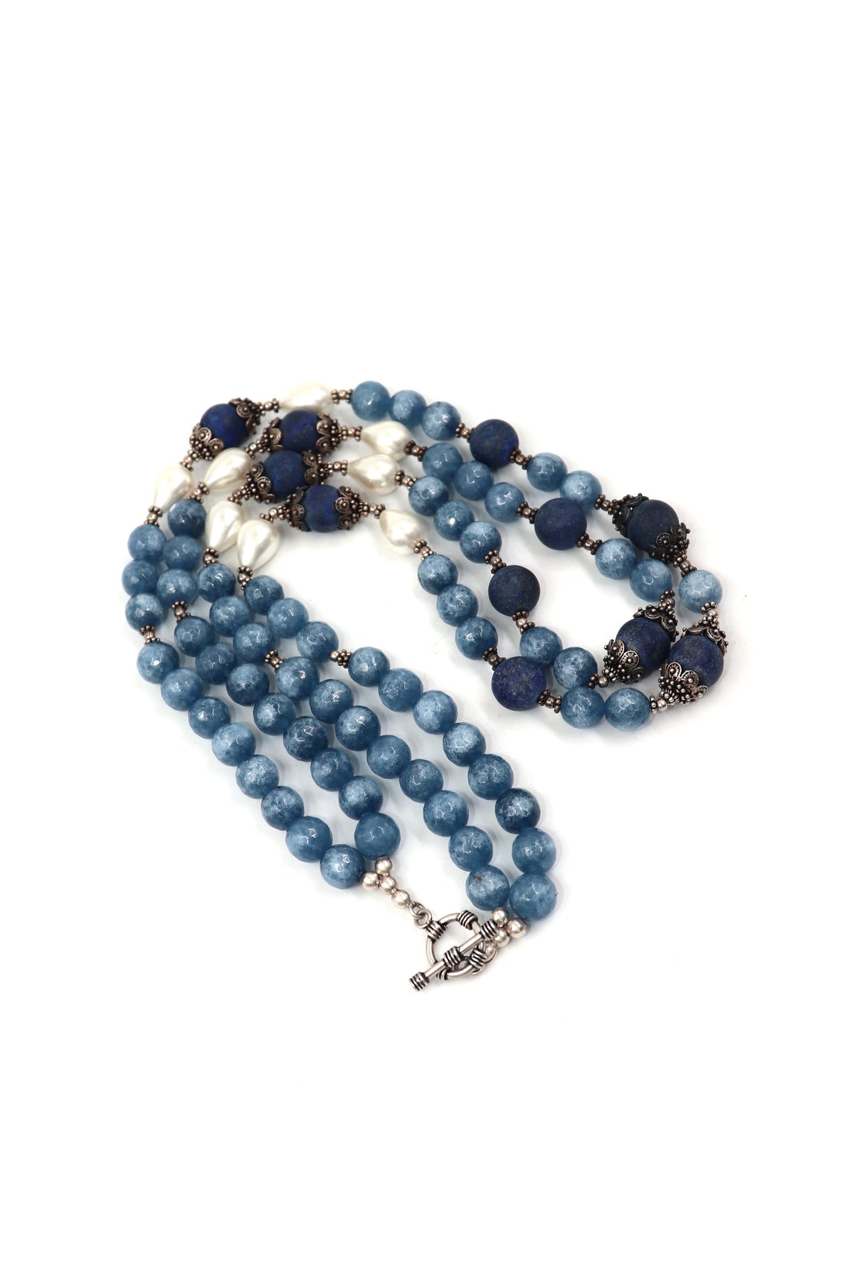 Blue Agate & Lapis Legacy Pearl Necklace