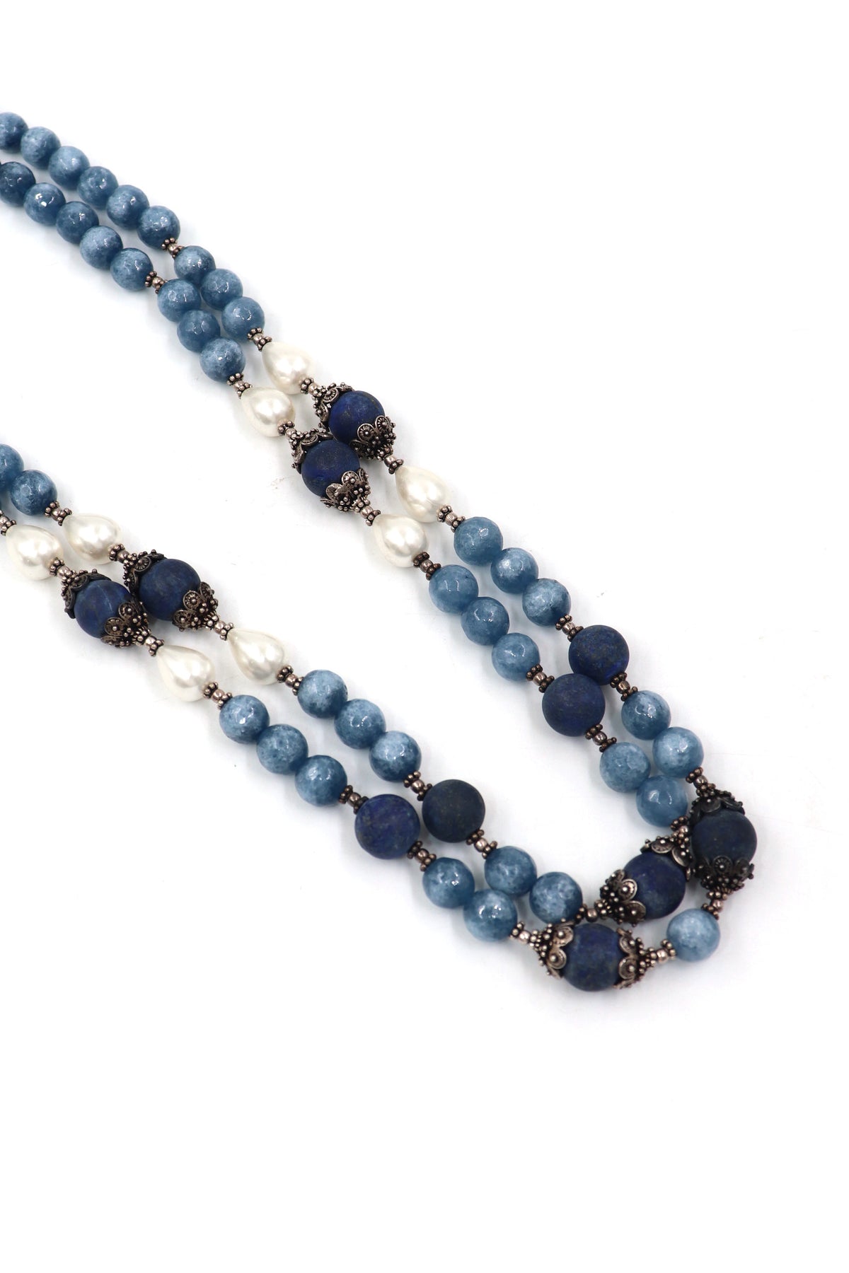 Blue Agate & Lapis Legacy Pearl Necklace
