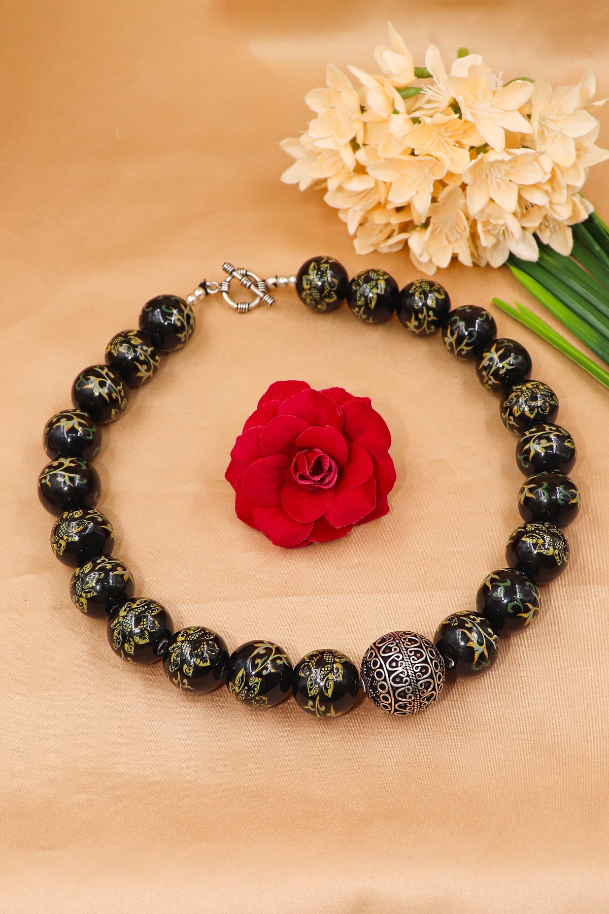 Onyx Majesty Beaded Necklace