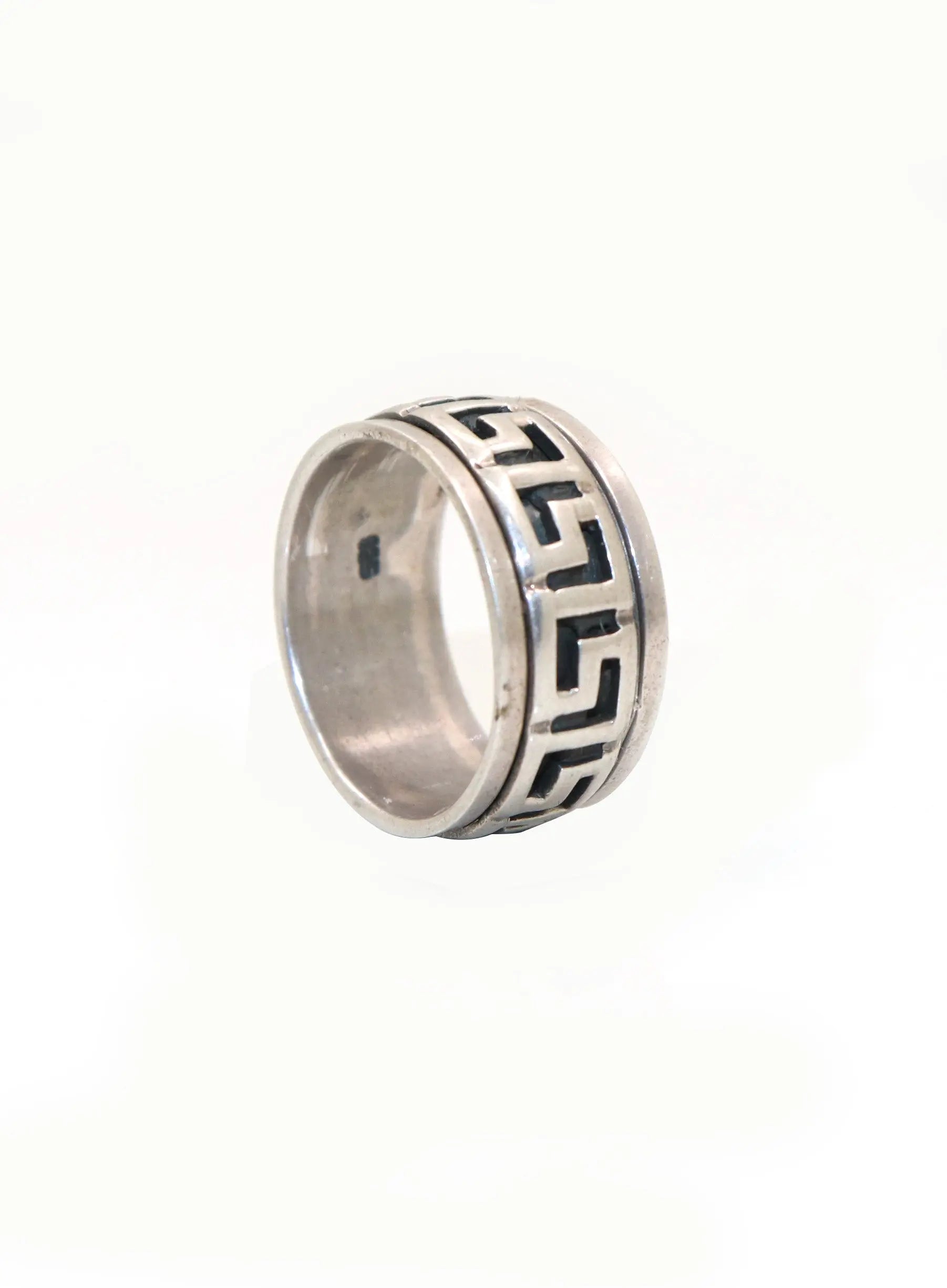 Zig-Zag Carved Designer Silver Ring - VJewels