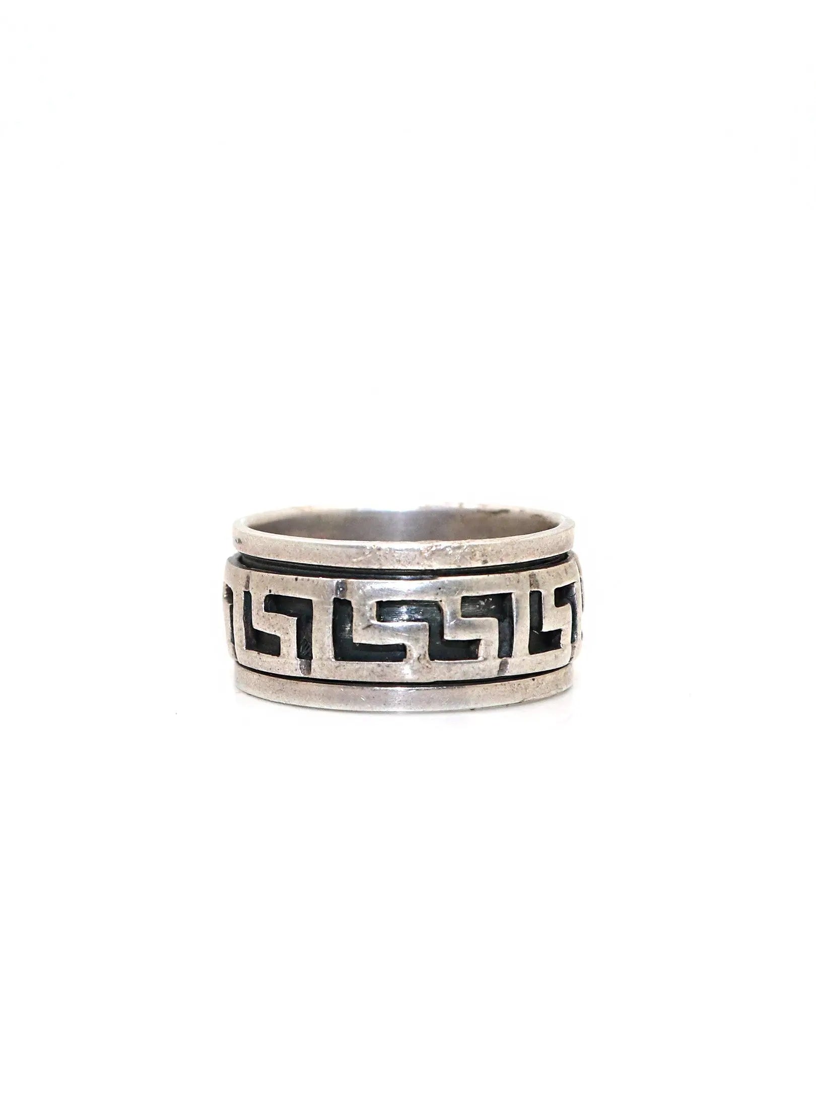 Zig-Zag Carved Designer Silver Ring - VJewels