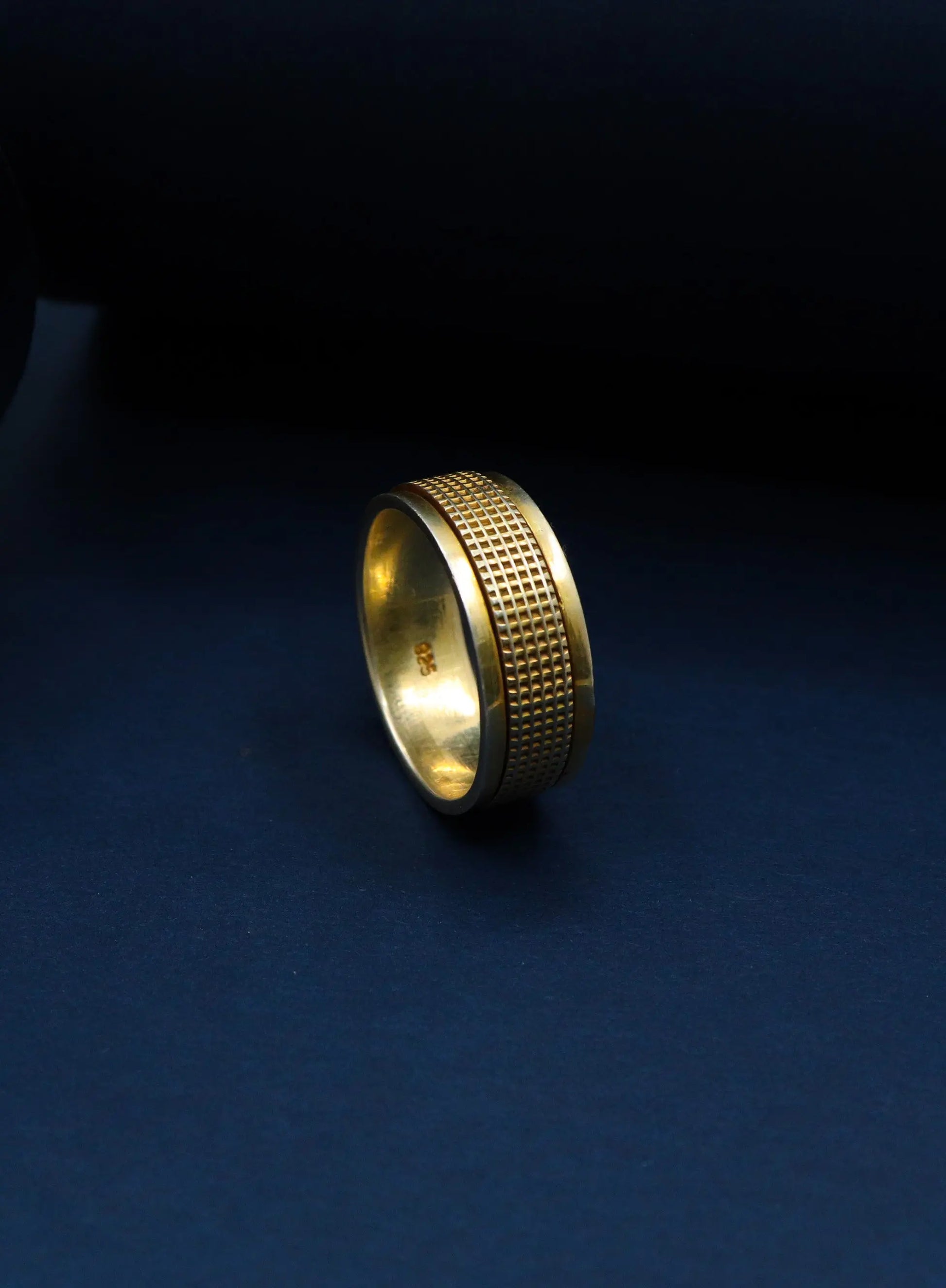 Gold Plated Cubical Designer Silver Ring - VJewels