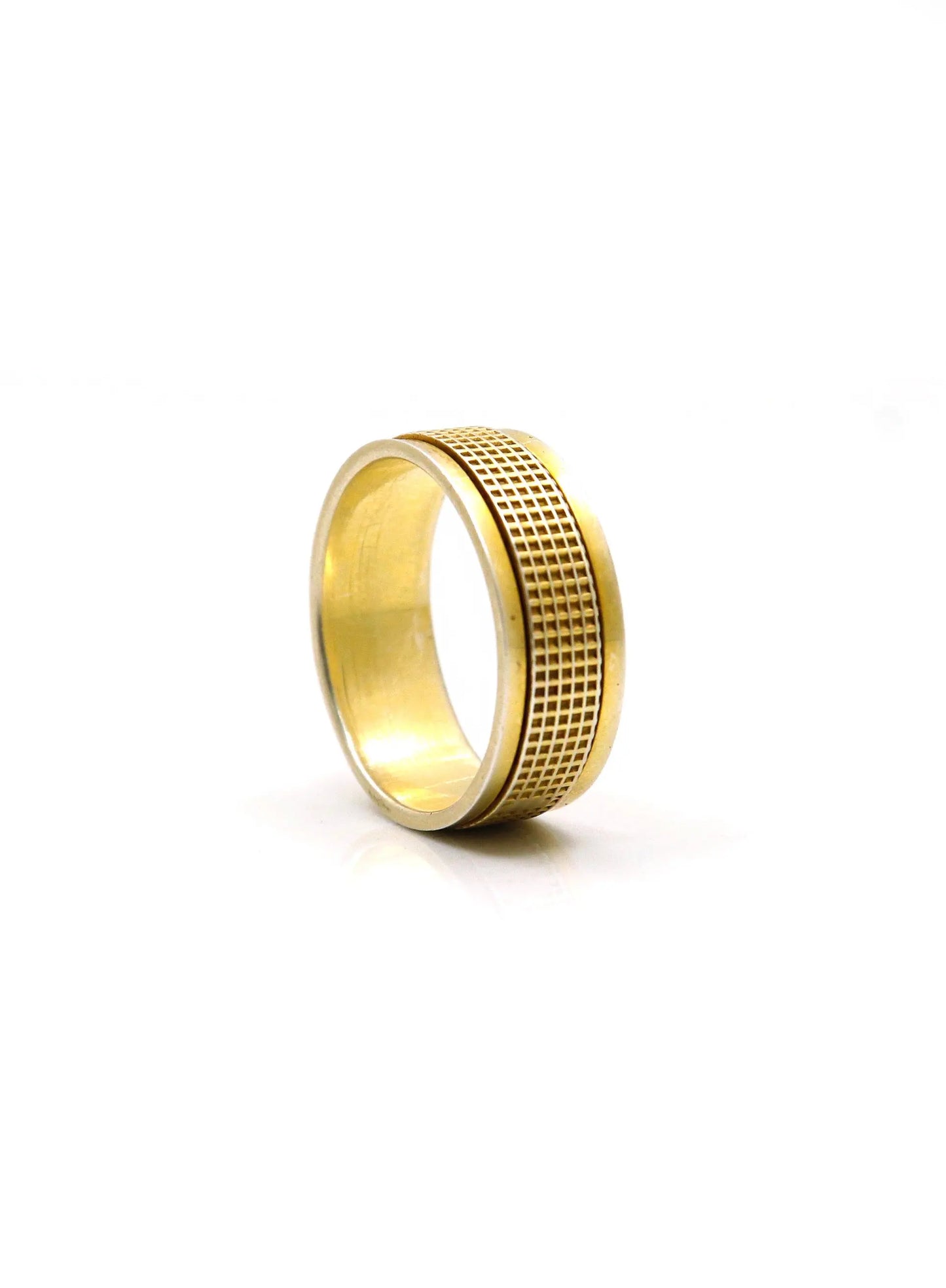 Gold Plated Cubical Designer Silver Ring - VJewels