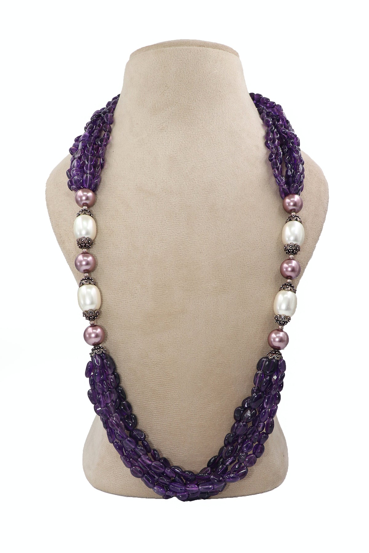 Amethyst & Pearl Regal Necklace