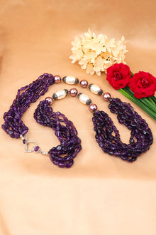 Amethyst & Pearl Regal Necklace
