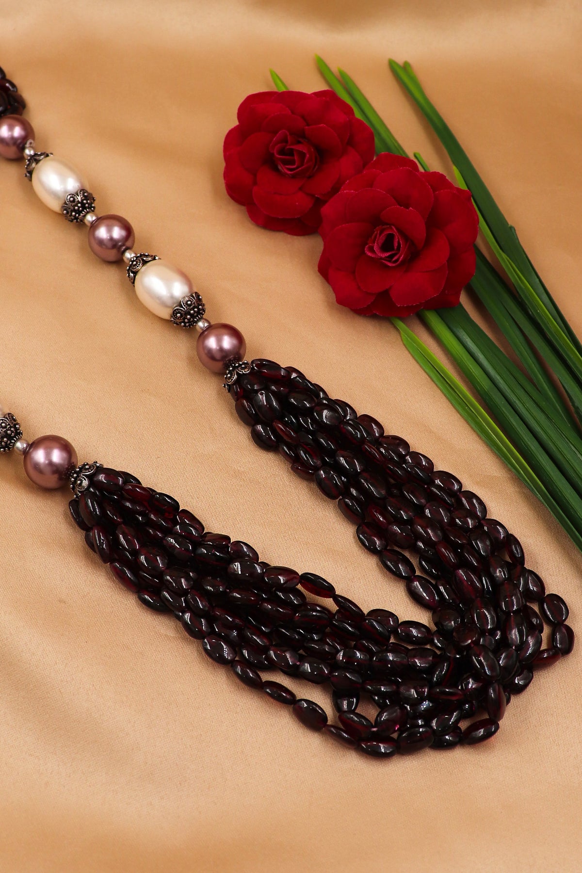 Garnet & Pearl Royal Necklace