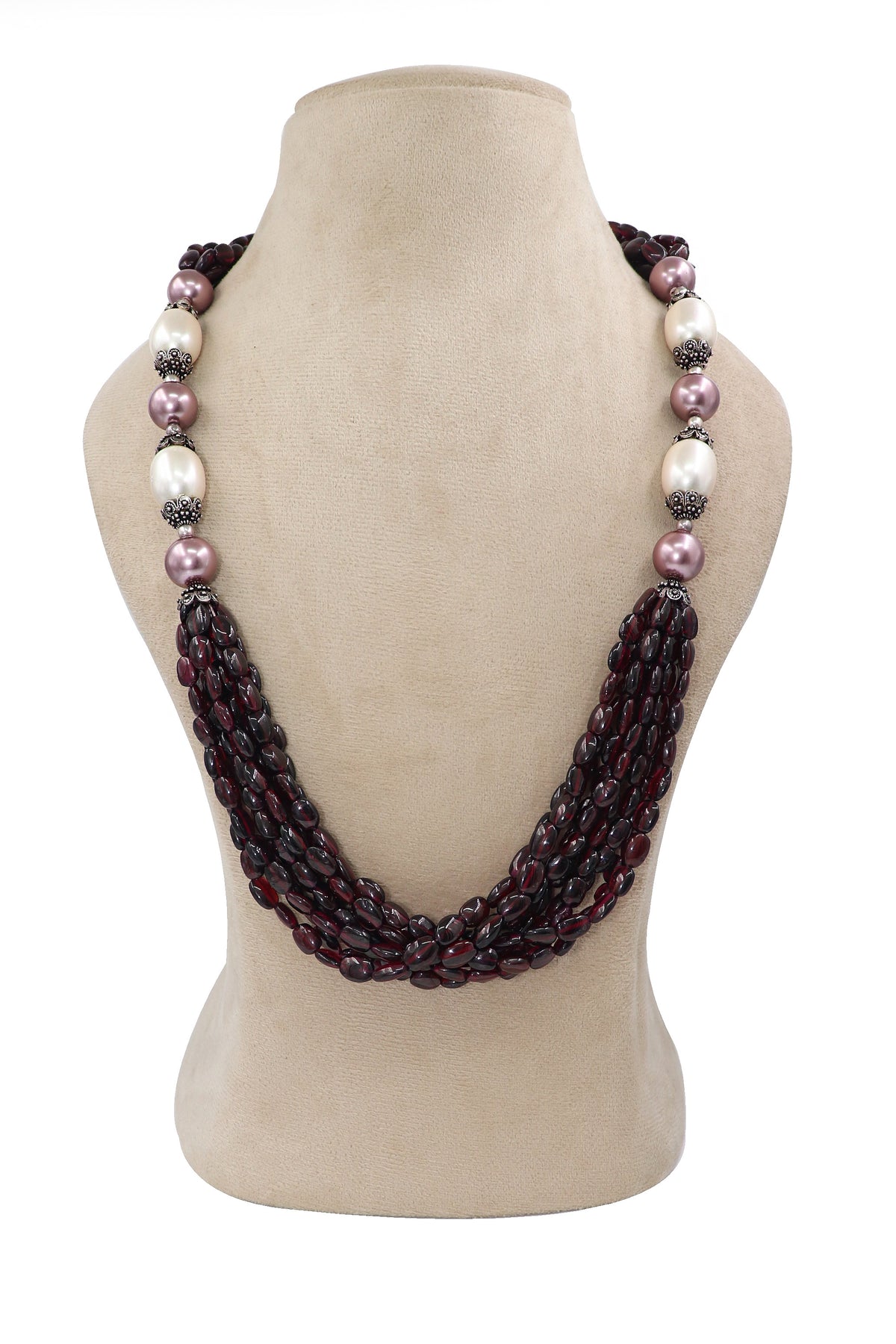 Garnet & Pearl Royal Necklace