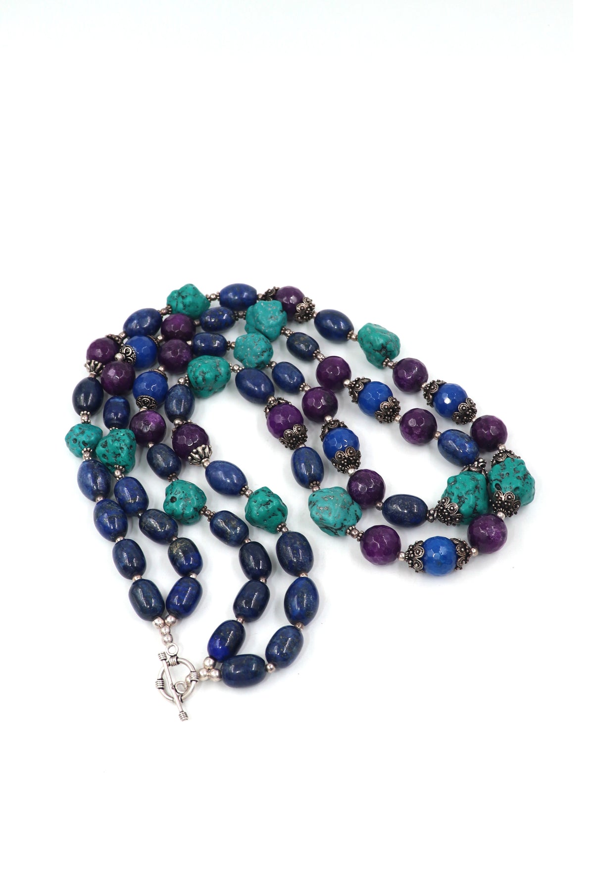 Turquoise & Lapis Royal Beaded Necklace