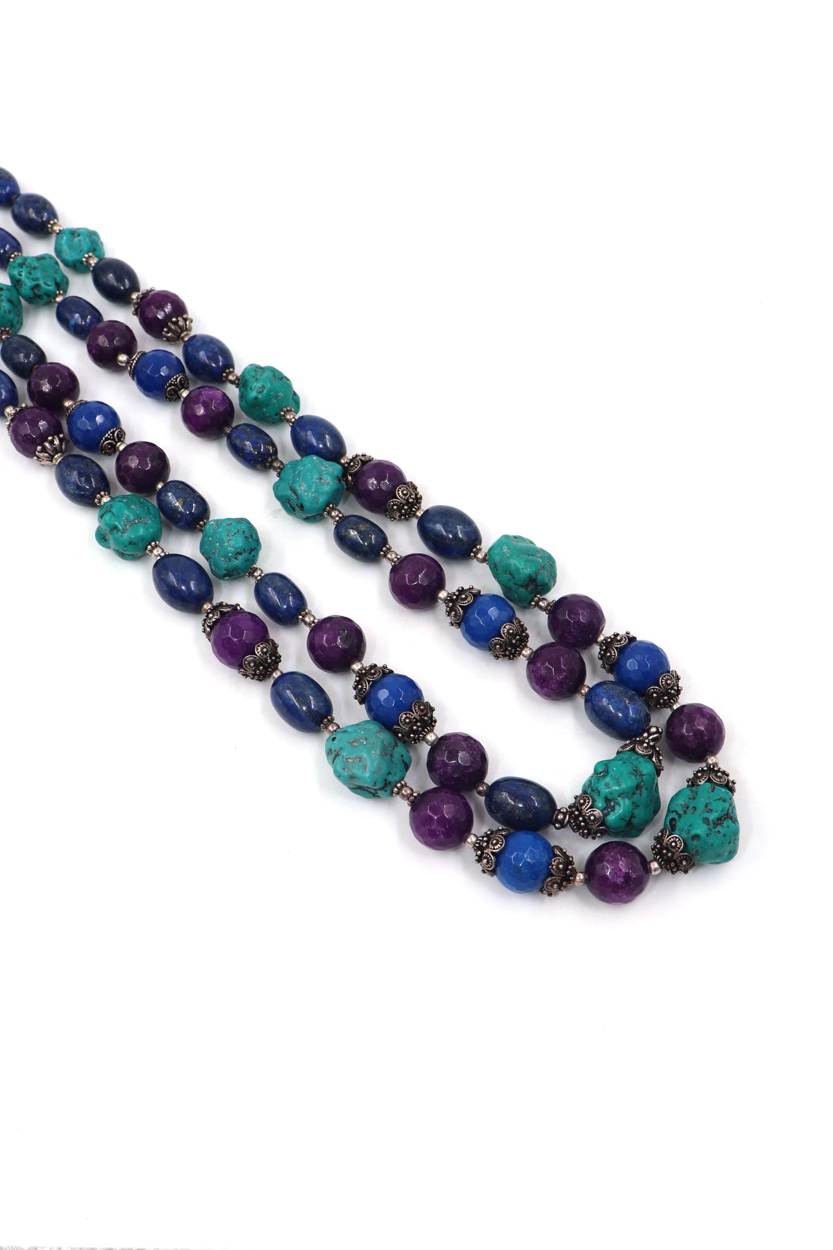 Turquoise & Lapis Royal Beaded Necklace