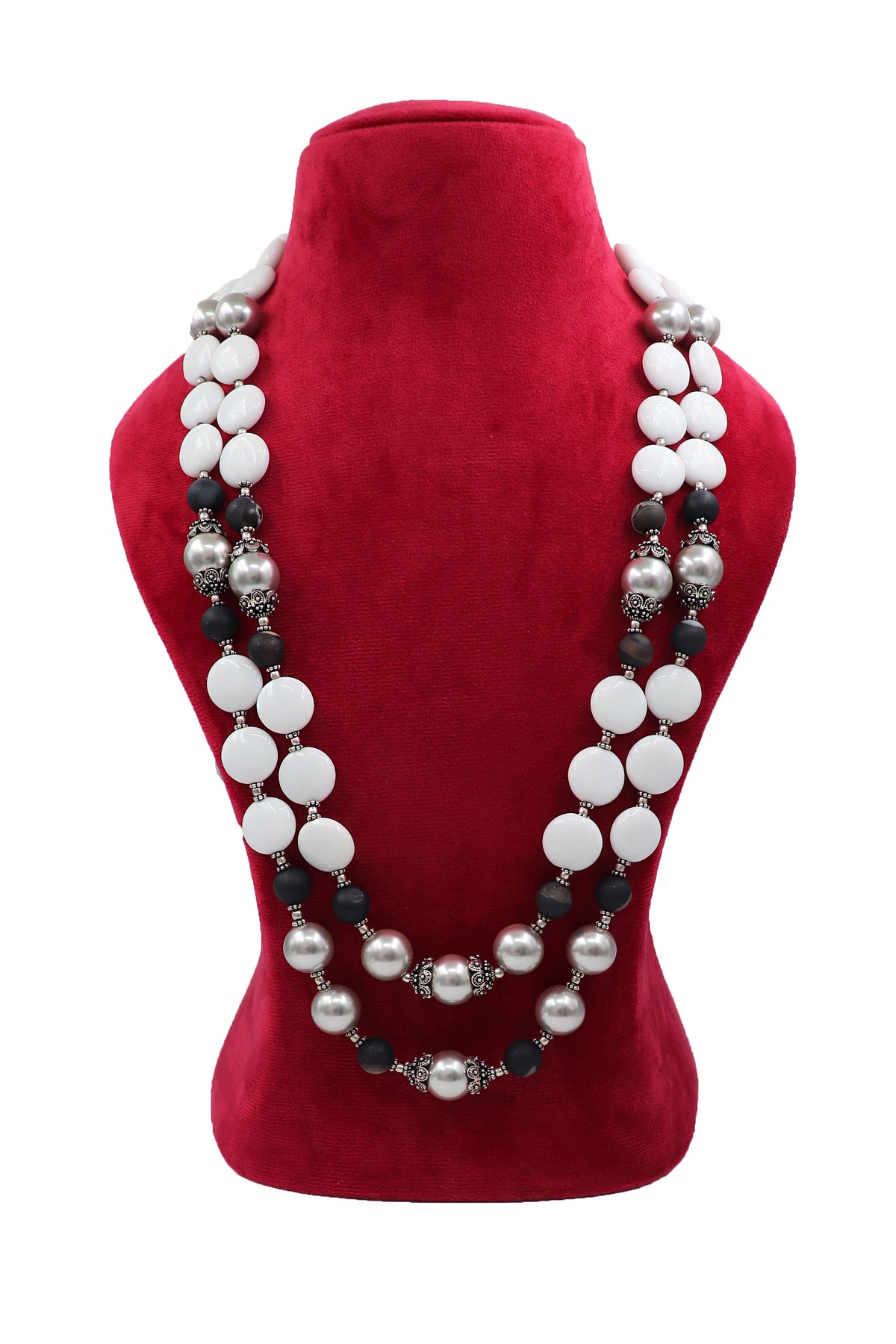 Agate & Pearl Classic Beaded Necklace