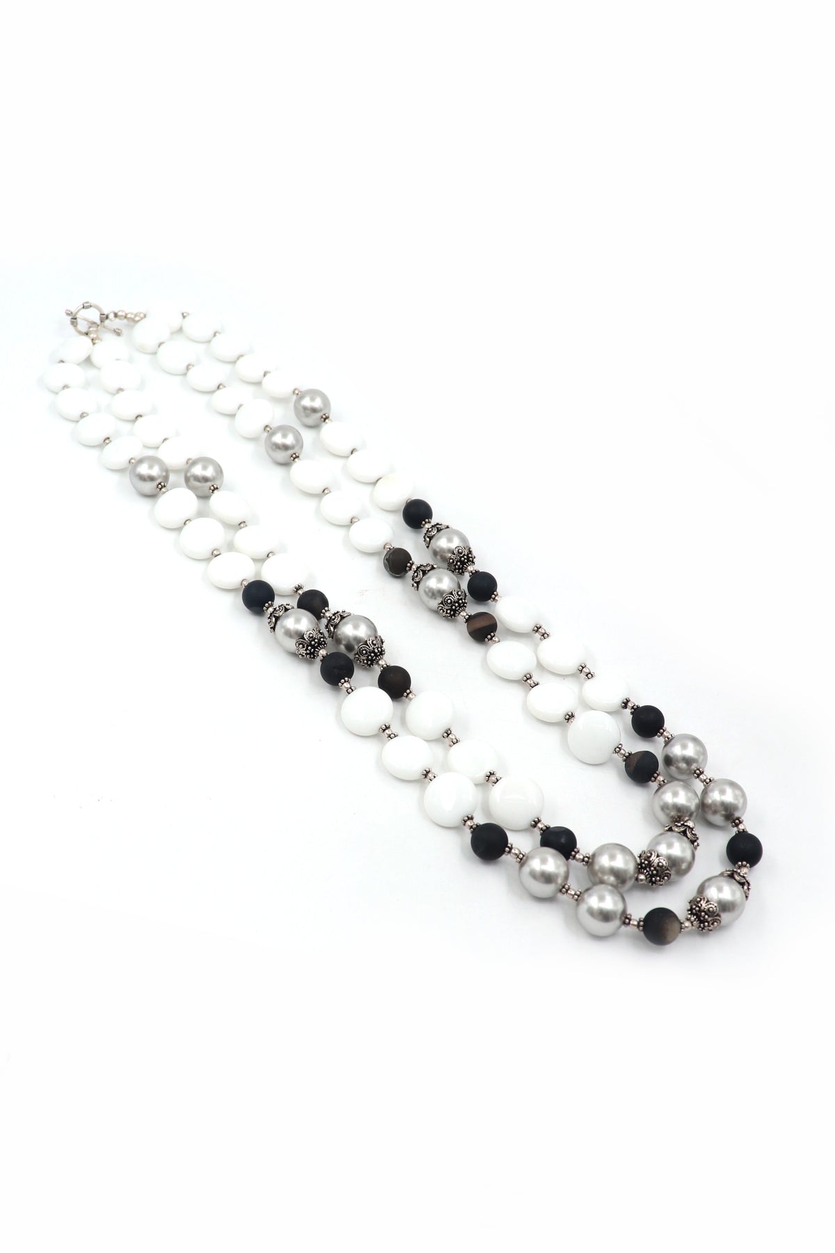 Agate & Pearl Classic Beaded Necklace