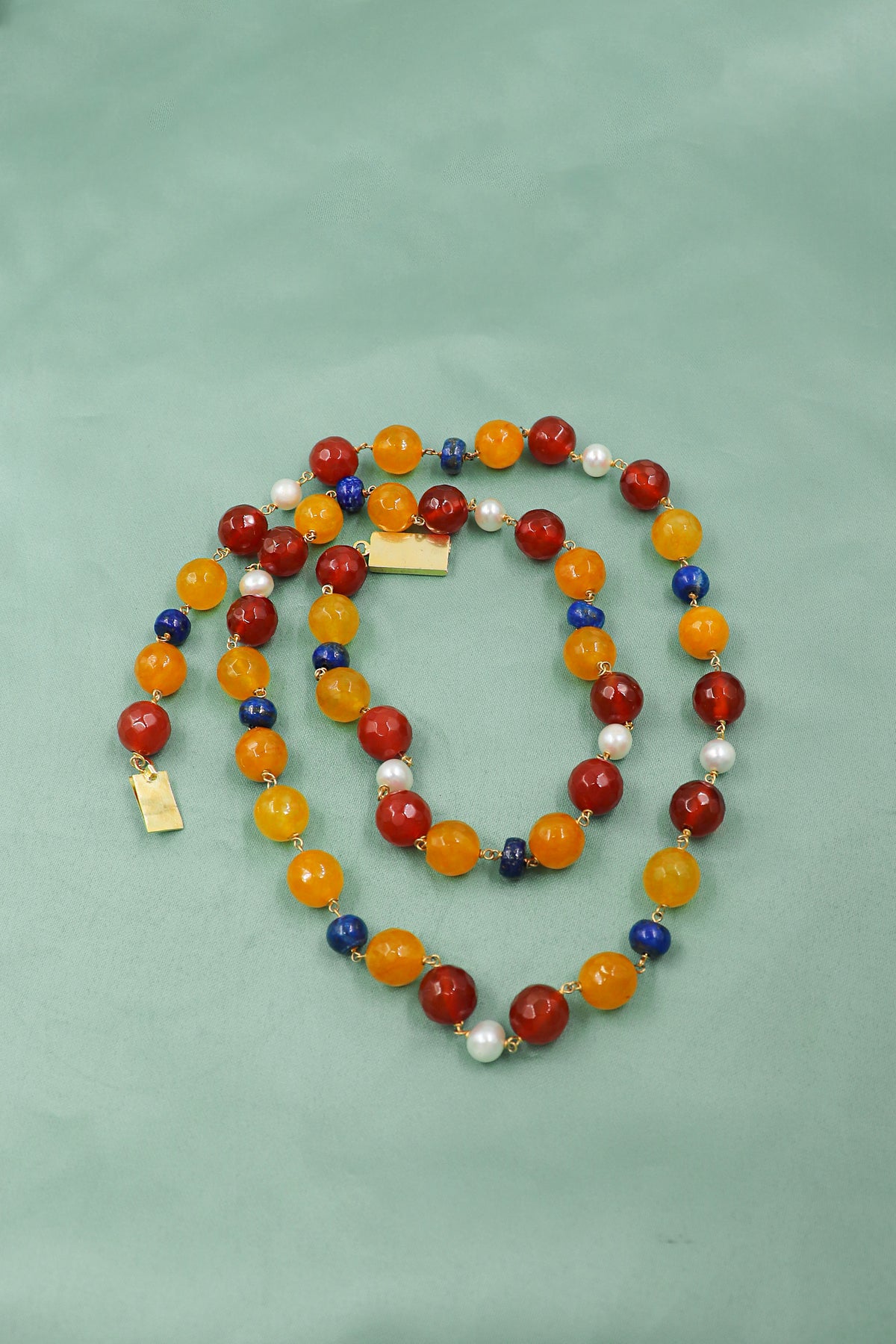 Lapis & Carnelian Royale Beaded Necklace
