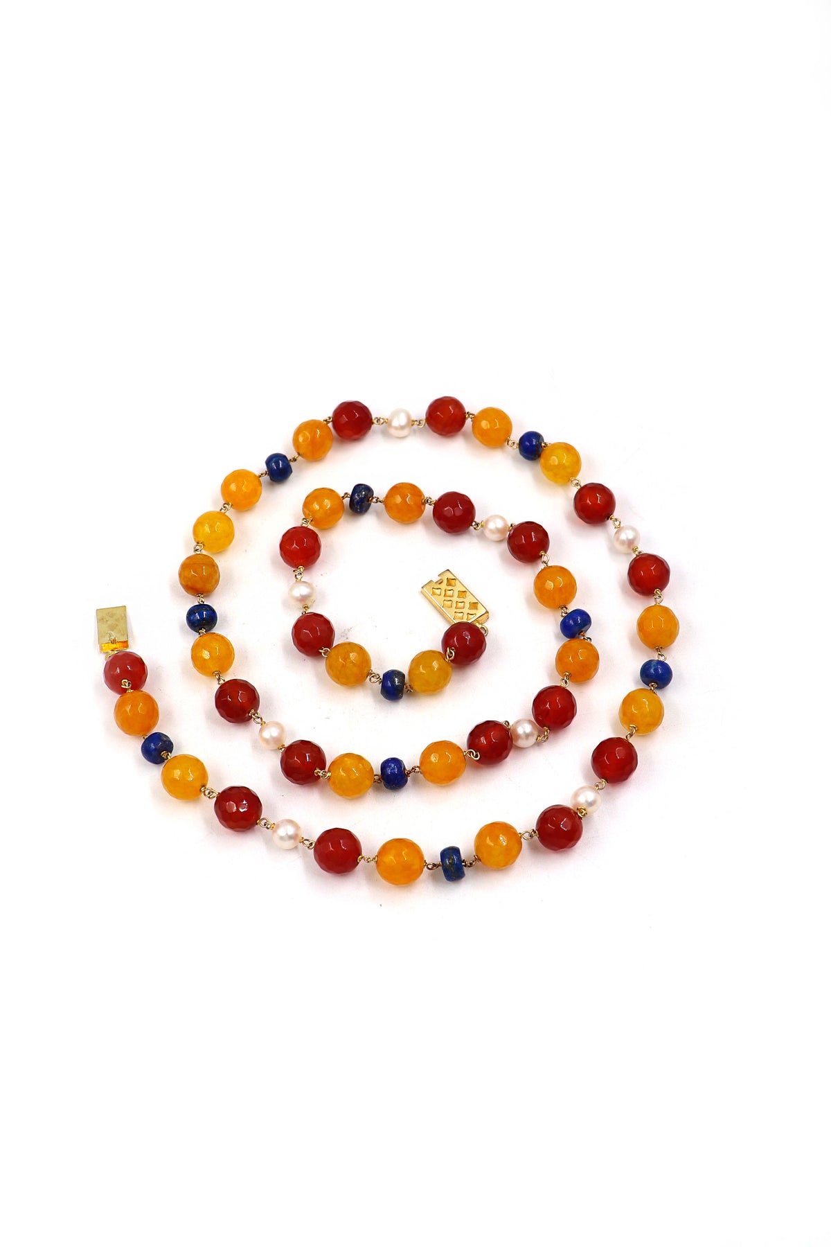 Lapis & Carnelian Royale Beaded Necklace