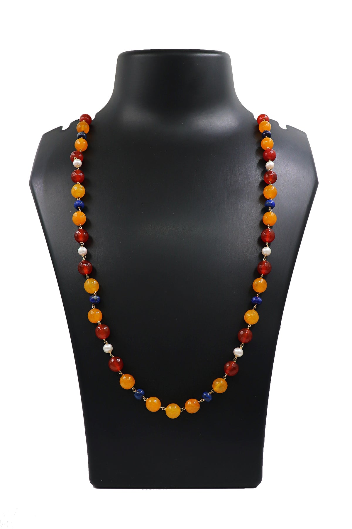 Lapis & Carnelian Royale Beaded Necklace