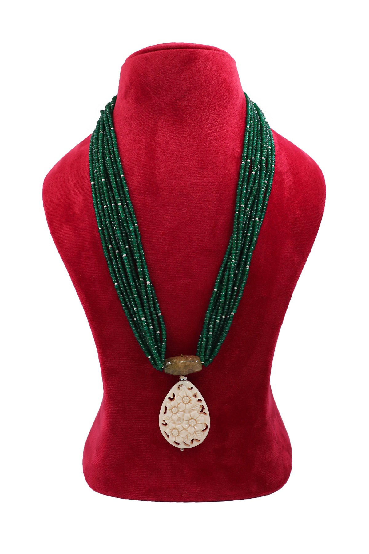 White Coral & Onyx Regal Necklace