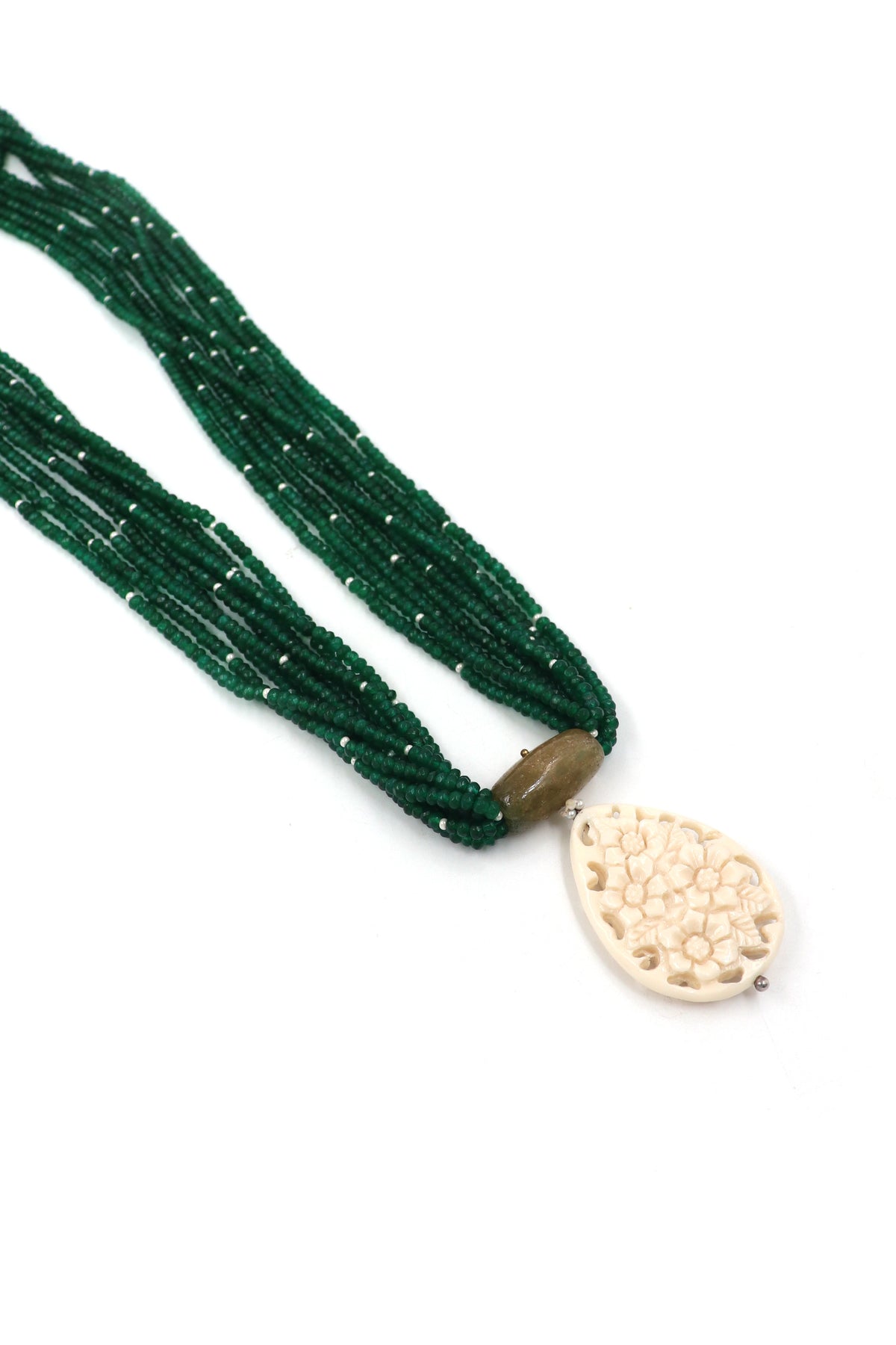 White Coral & Onyx Regal Necklace