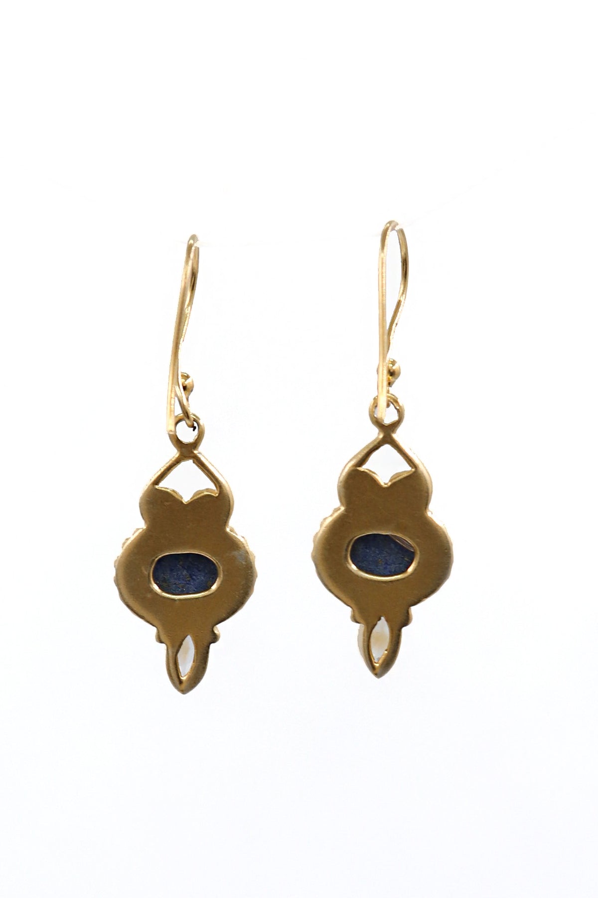 Lapis Regal Dangle Gold Earring