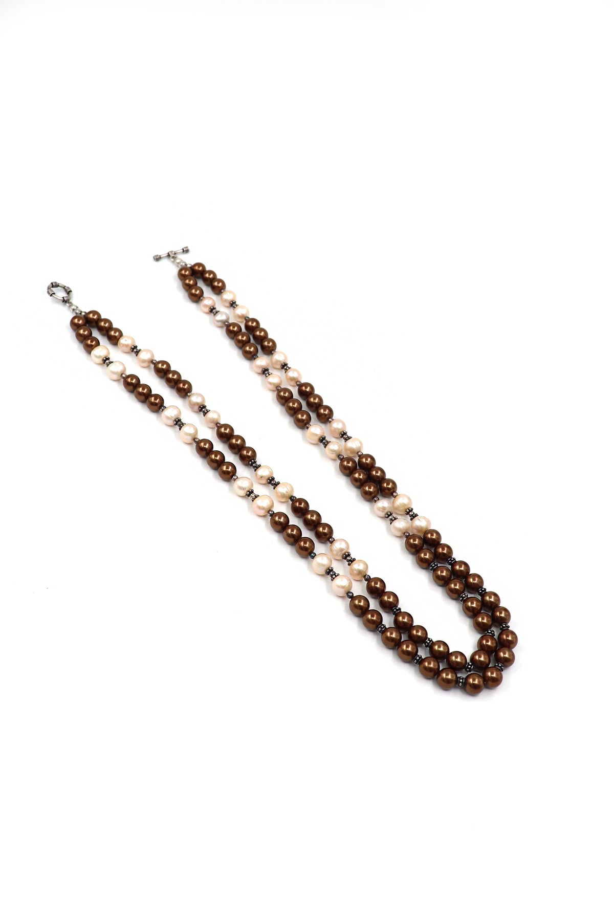 Silver Brown Pearl Essence Necklace