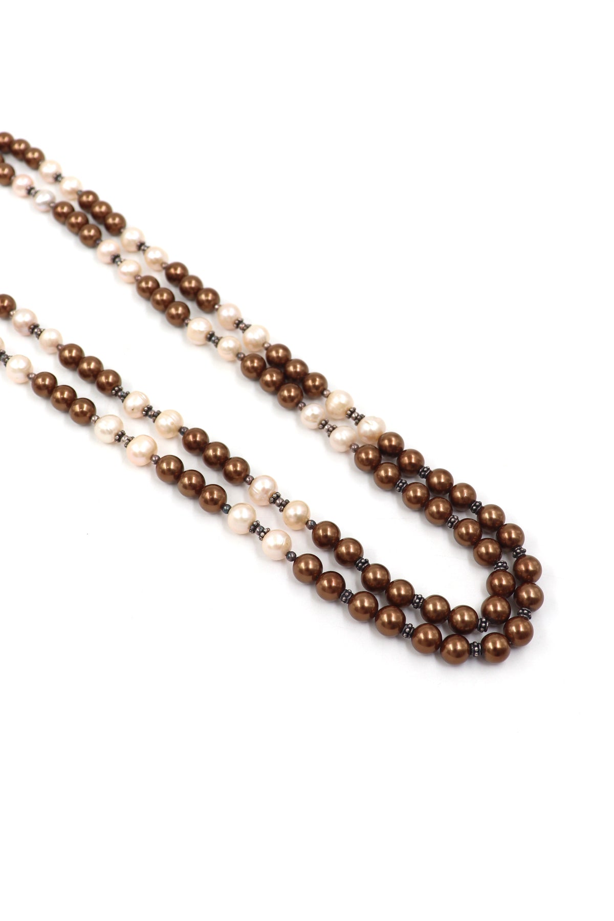 Silver Brown Pearl Essence Necklace