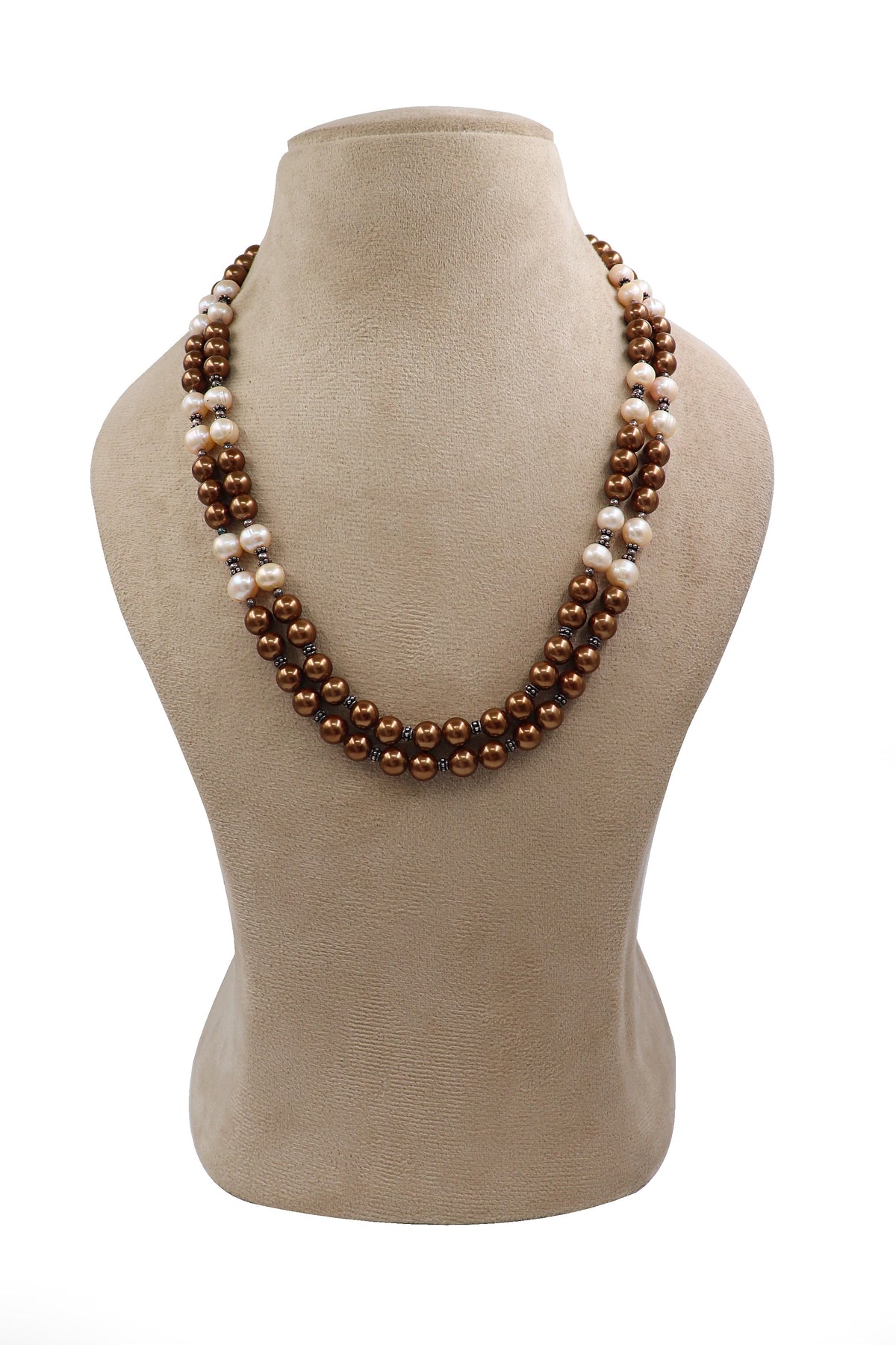 Silver Brown Pearl Essence Necklace