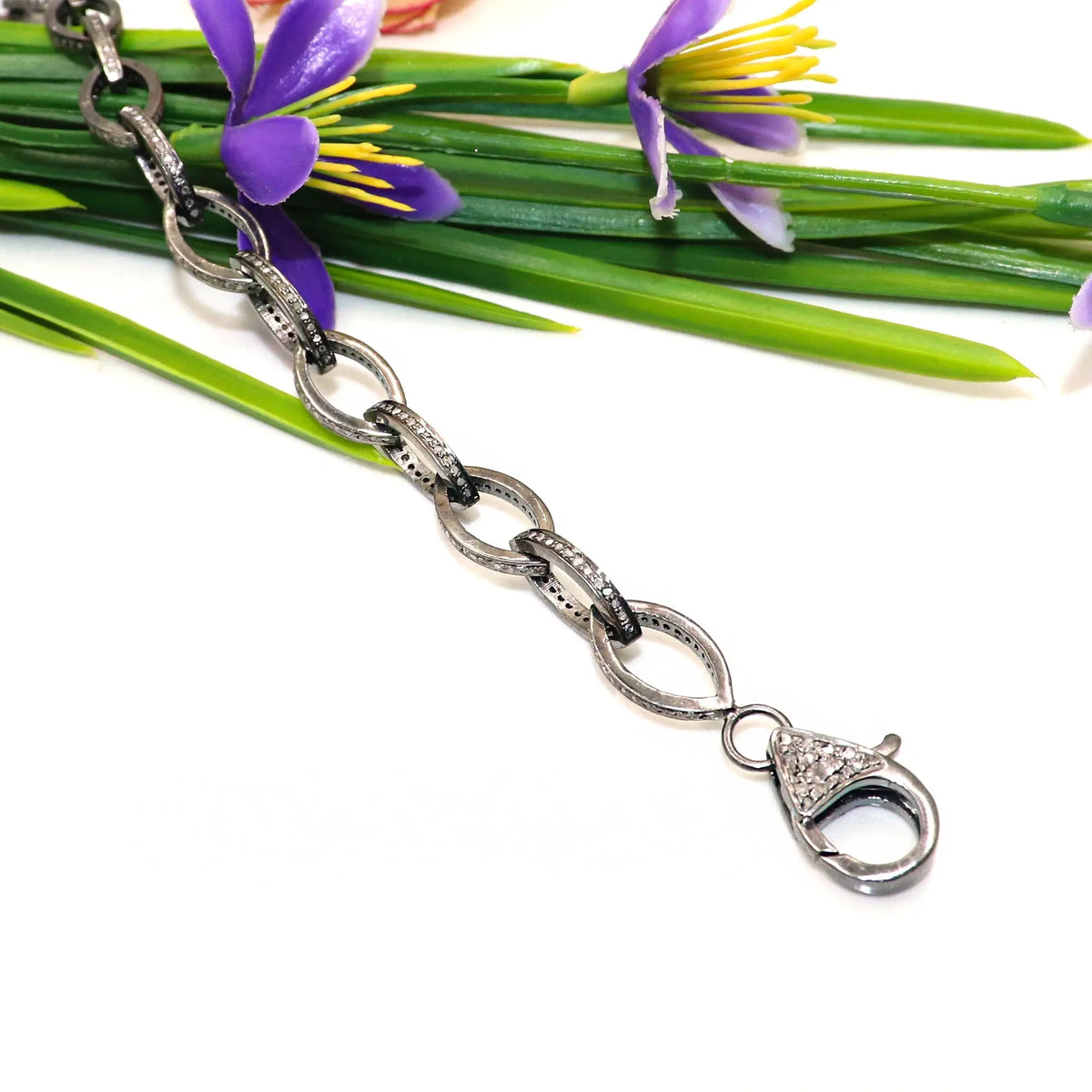 Victorian Silver Gunmetal DiamondBracelet Jewelry VJewels