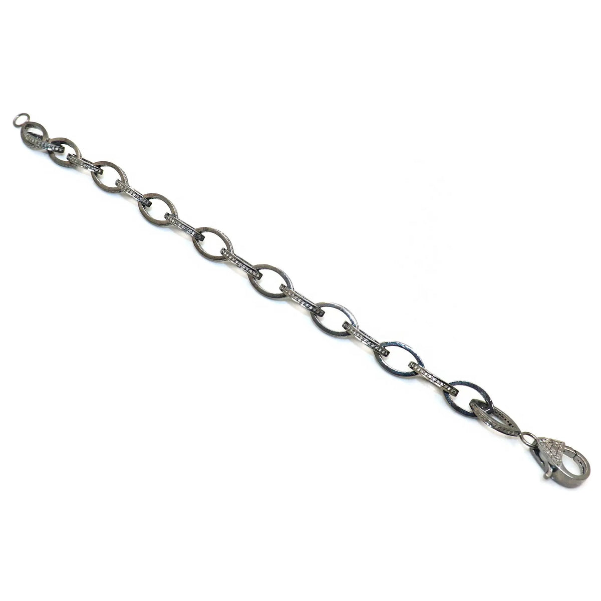 Victorian Silver Gunmetal DiamondBracelet Jewelry VJewels