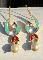 Golden Moissanite & Pearl Celestial Earring