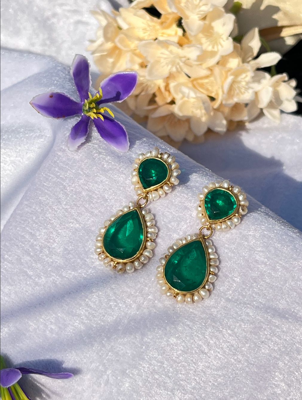 Designer Party Earrings Semi Precious Gemstones Studs Earrings