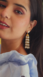 Pearl Sovereign Gold Long Earring