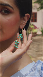 Turquoise Sui Dhaga Royal Earring