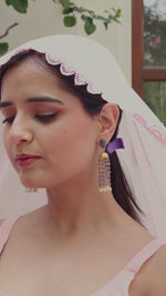 Tanzanite & Pearl Royal Long Earring