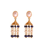 Lapis & Pearl Crown Earring