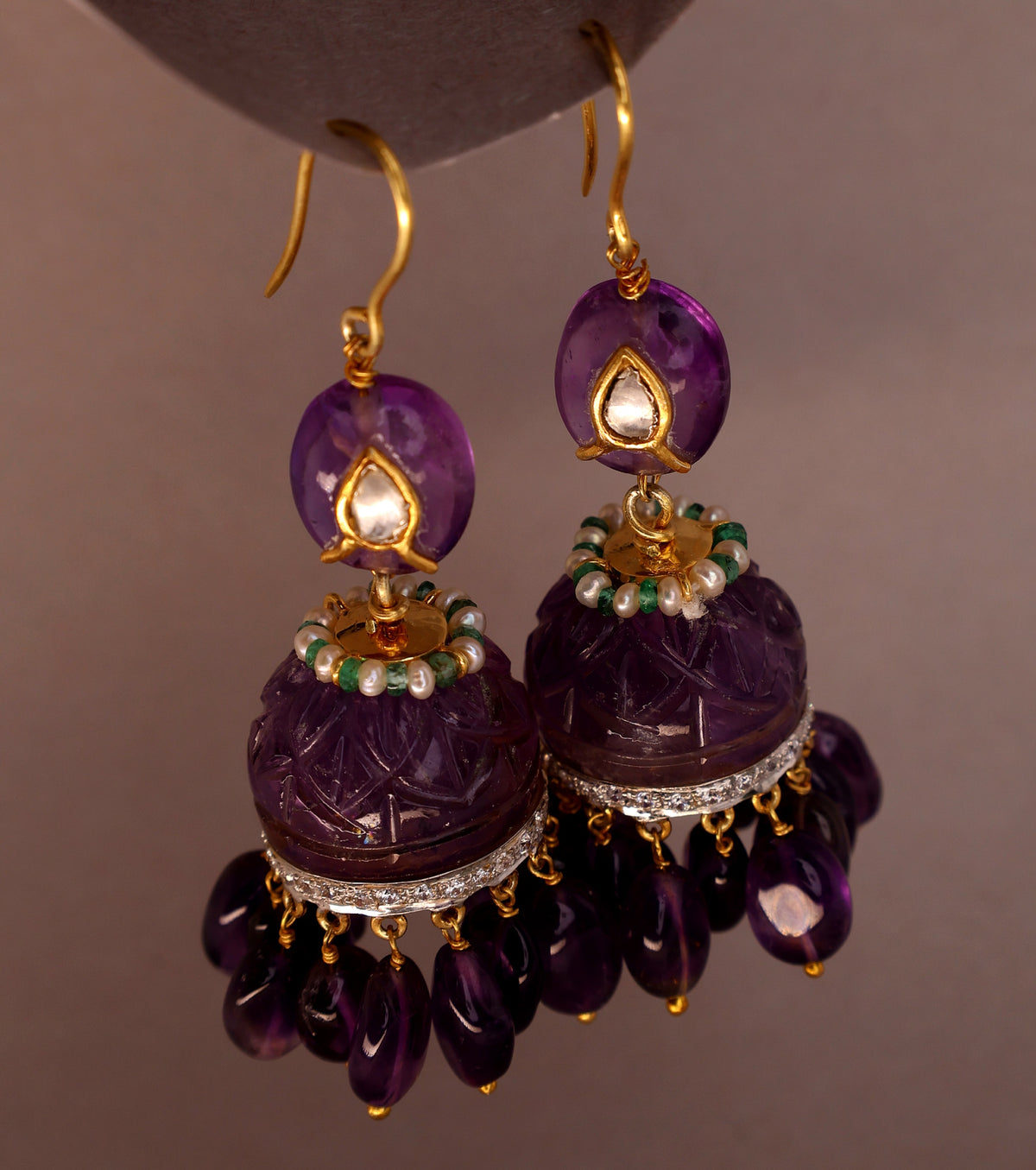 Amethyst Regal Jhumki Earring