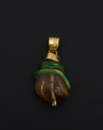 Honey Quartz & Green Vine Pendant